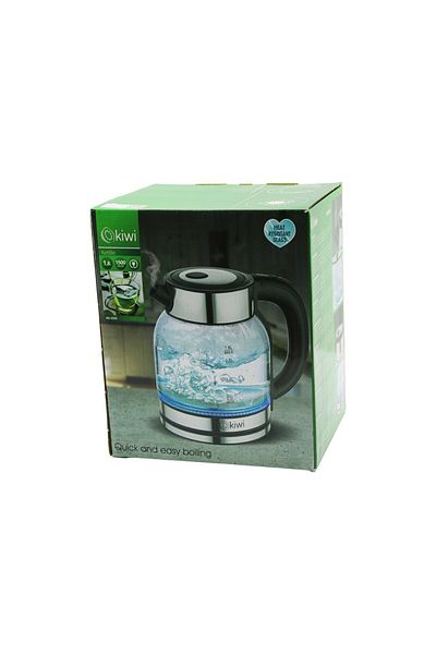 Light up Kiwi Kk-3333 Jug Model Glass Kettle Water Heater 1.8Lt 1500W 360 Degree Rotatable Base Hidden Resize