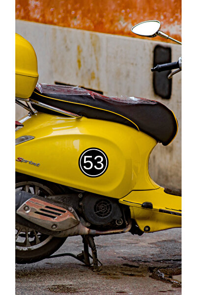 Yalıgraf Reklam Tabela Motosiklet Sayı Sticker , Kişiselleştirilebilir Numara...