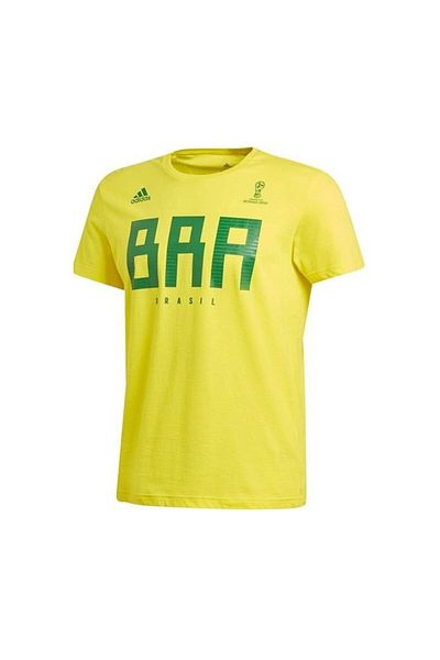 adidas Men's Brazil T-Shirt, Yellow, Size S