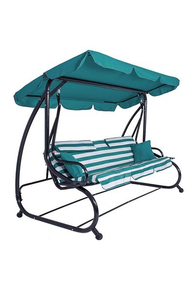 Mercaton Garden Swing, Metal Frame, Foldable, Anti-Slip System, 2 Cushions Included, S