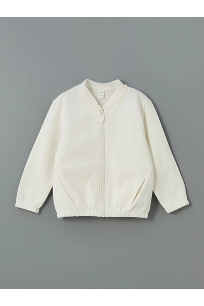 LC Waikiki LCW KidsEkru Basic Erkek Çocuk Fermuarlı Sweatshirt