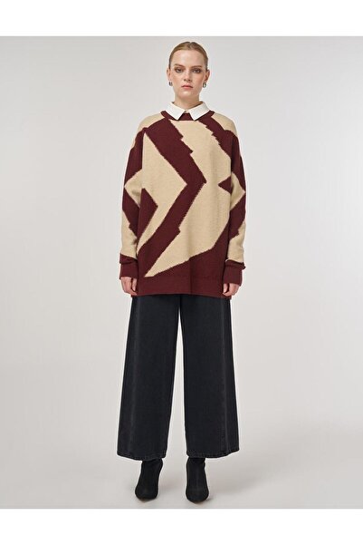 KYR Color Blocked Knitwear Tunic Cream