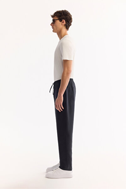 Avva Erkek Siyah Beli Lastik Bağcıklı Soft Touch Relaxed Fit Pantolon A52Y3013