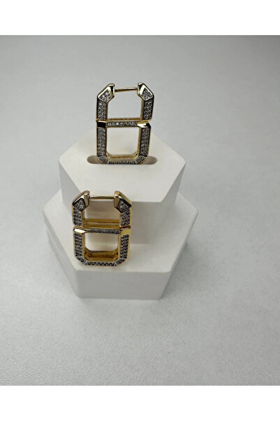 Ervalina 8 أقراط من الفولاذ بحجر الزركون