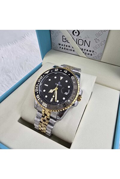 benon Men's watch from the Benon brand with a silver and gold strap