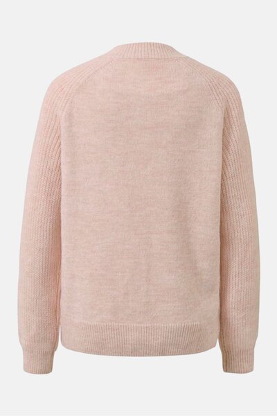 Tchibo Women Crew Neck Pointelle Sweater, Nude Pink