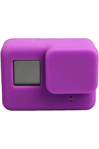 Other جراب حماية ناعم من السيليكون مع غطاء عدسة لكاميرا الحركة الرياضية GoPro Hero 5 باللون الأرجواني