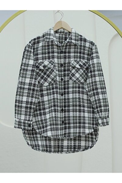 ALPACO Риза от кепър с джобове и яка - каки