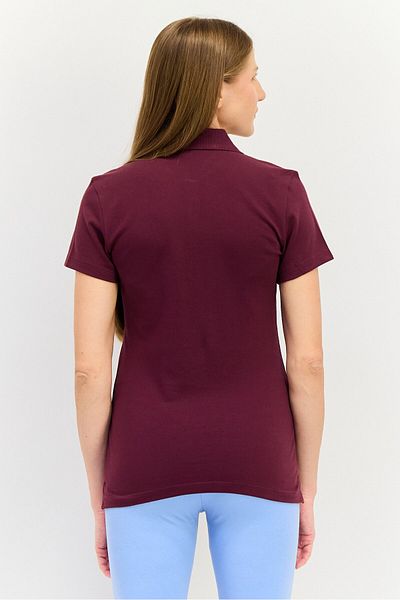 Puma Women Sportswear Fit Short Sleeves Outdoor Polo Shirt, Dark Maroon