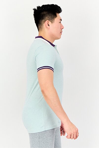 Puma Men Sportswear Fit Brand Logo Short Sleeves Outdoor Polo Shirt, Turquoise