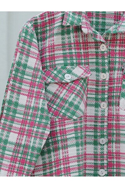 ALPACO Риза от кепър с джобове и яка - розова