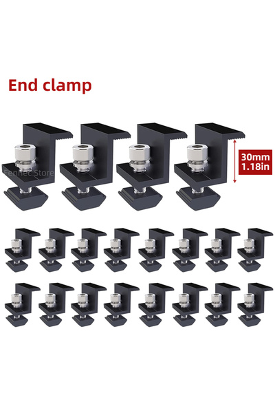 choice2 مشبك تثبيت للألواح الشمسية قابل للتعديل من النوع A-20PCS-30MM، مشبك ط...