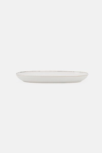 Muy Mucho Porcelain Small Oval Serving Plate, Beige