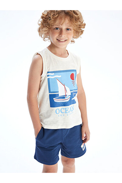LC Waikiki New Season Crew Neck Printed Boys Undershirt