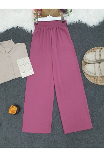 COjans بنطال أيروبين فضفاض بخصر مطاطي سميك - كرزي