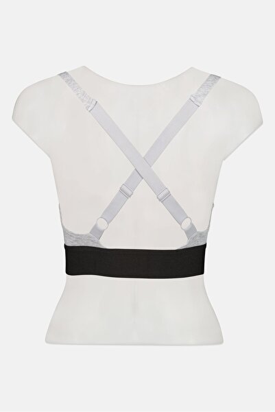 Bebe Women Padded Brand Logo Adjustable Bra, Grey