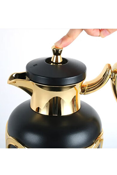 ALSAIF Al Saif Set of Thermoses for Tea and Coffee - Black/Gold