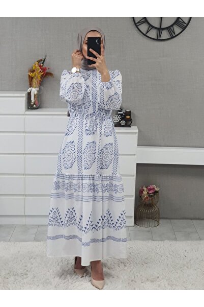 ALPACO Μακρύ φόρεμα Tunnel Lace-up -Λευκό