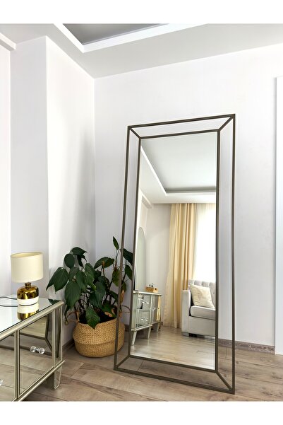 EFFE YAPI DEKOR Eskitme Metal Çerçeveli 180x80 Cm Dekoratif Model Ayaklı Ayna