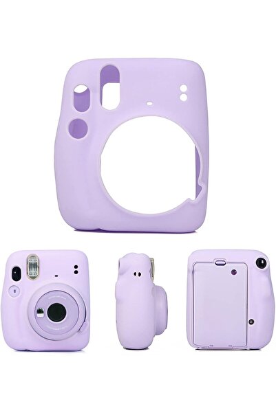 O Ozone فوجي فيلم إنستاكس ميني ١١ | غطاء سيليكون للكاميرا الفورية مع حزام قابل للتعديل | بنفسجي