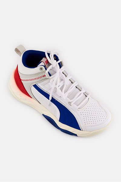 Puma Kids Boy Rebound Lace Up Running Shoes, White