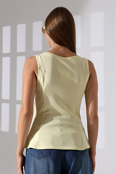 Endies Relax Fit Relaxed Cut Boat Neck Skirt Flounced Side Cups Basic Sleeveless Women's T-Shirt 22070 Open