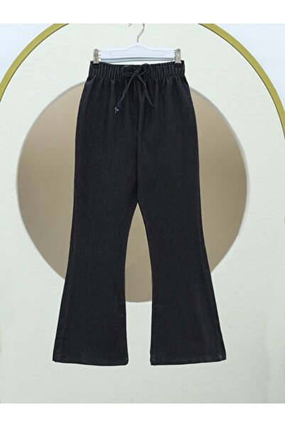 A&WİSE Flared Leg Lace Detailed Jeans - Anthracite