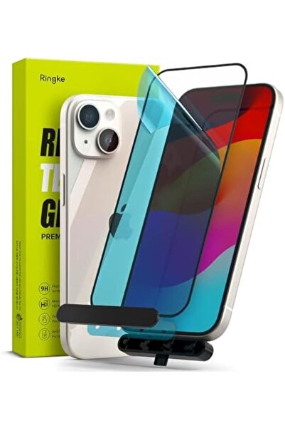 Ringke واقي شاشة آيفون ١٥ بلس | غطاء زجاجي كامل مع أداة التركيب