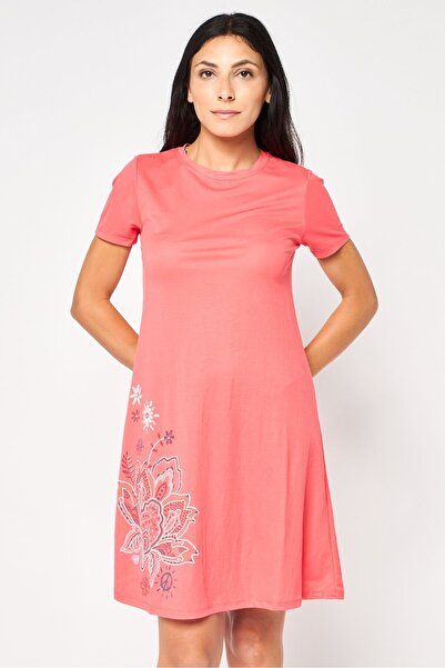 Desigual Women Embroidered Mini Dress, Pink