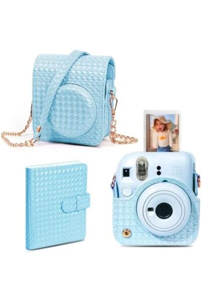 O Ozone حافظة كاميرا لكاميرا فوجي فيلم إنستاكس ميني 12 الفورية، مصنوعة من جلد...