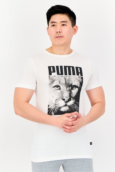 Puma Men Slim Fit Short Sleeve Outdoor T-Shirt, White