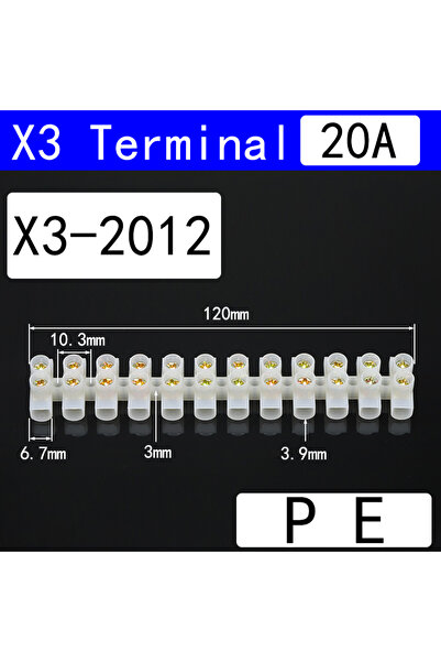 choice2 X3-2012PE-5 قطع 12 موضع كتلة طرفية بلاستيكية موصل سلك برغي شريط حاجز ...