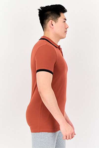 Puma Men Sportswear Fit Short Sleeve Outdoor Polo Shirt, Rust Brown