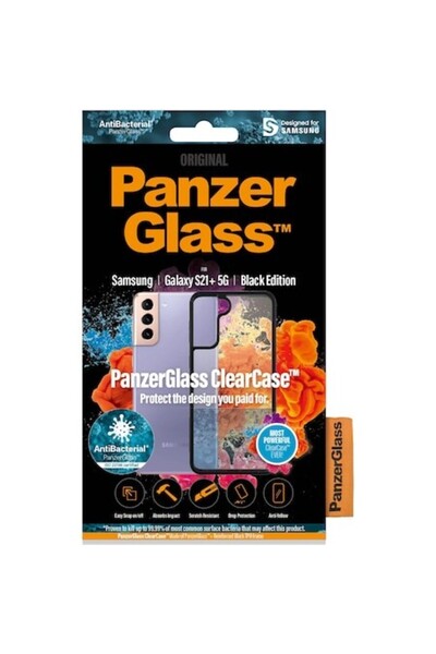 Panzer Glass Husă de protecție pentru Samsung Galaxy S21+ 5G, transparentă / ramă neagră