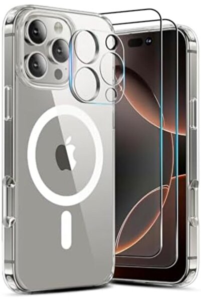 O Ozone جراب 4 في 1 لهاتف iPhone 16 Pro [لـ MagSafe] واقي شاشة من الزجاج المق...