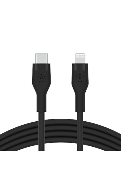 Belkin Charging Cable, Boost Charge Flex, Silicone, USB-C to Lightning, 2M, Black