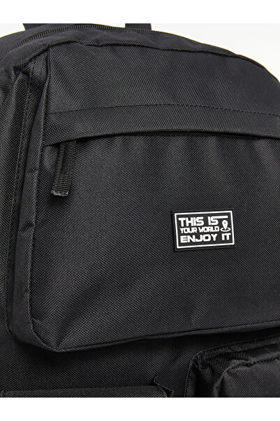 LC Waikiki Black Multi-Compartment Boy's Backpack