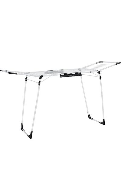SONGMICS Uscător de rufe pliabil, capacitate de uscare a hainelor de 18 metri, 57x173x97 cm, alb