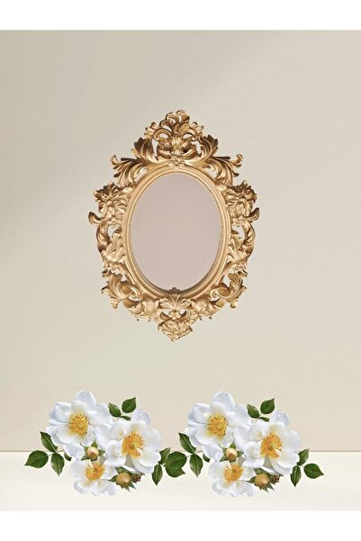 GREEN MILE El Işi Boyama Oval Işlemeli Döküm Kasa Antik Ayna 30 x 20 cm