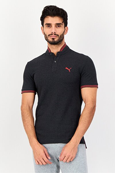 Puma Men Sportswear Fit Embroidered Logo Outdoor Polo, Dark Grey