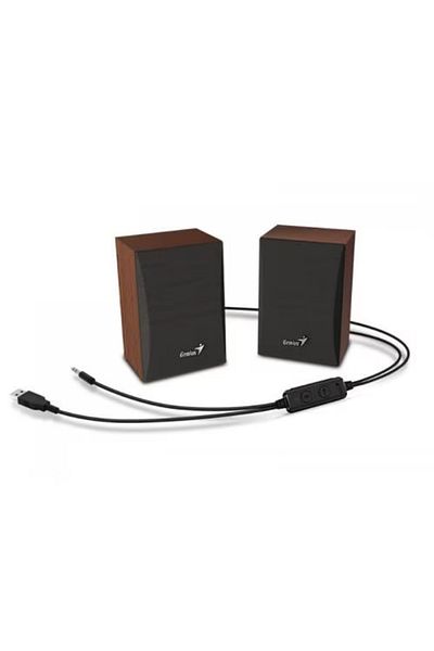 GENIUS 2.0 Speakers, Bluetooth, Rms: 3W (2 X 1.5W), Usb Power, Wood, "Sp-Hf380Bt" "31730034402"