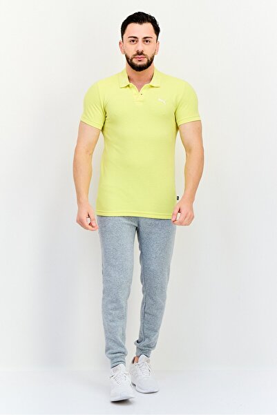 Puma Men Sportswear Fit Short Sleeve Outdoor Polo Shirt, Yellow