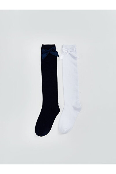 LC Waikiki Timeless Recommendations from Timeless Store |   Bow Detailed Girls' Knee Socks, Pack of 2
