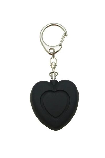 choice2 black Security Defense Alarm 125dB LED Light Keychain Self Defense Emergency Safety Heart Shape Pers