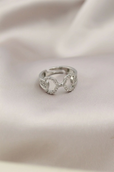 shopwave Silver Color Metal Zircon Stone Women's Ring