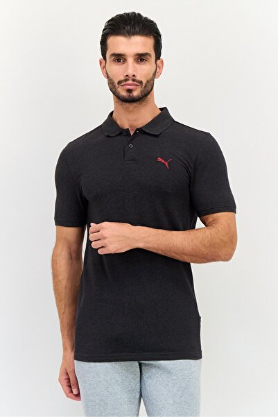 Puma Men Slim Fit Short Sleeves Outdoor Polo Shirt, Dark Grey