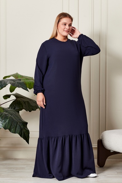 Ferace Summer Women's Plus Size Viscose Dress Pleated Women's Hijab Dress