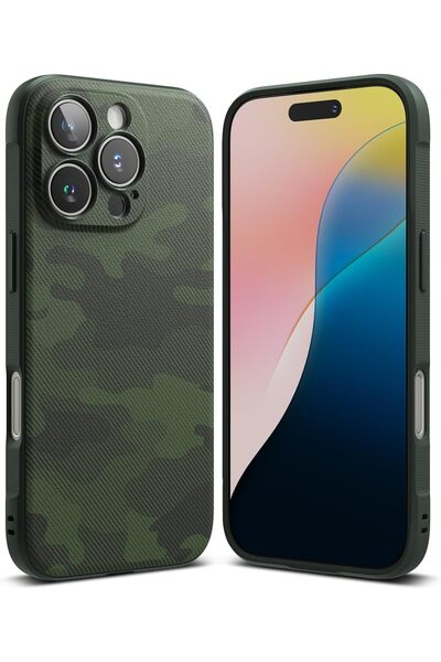 Ringke جراب آيفون ١٦ برو ماكس | سلسلة أونيكس | أخضر مموه