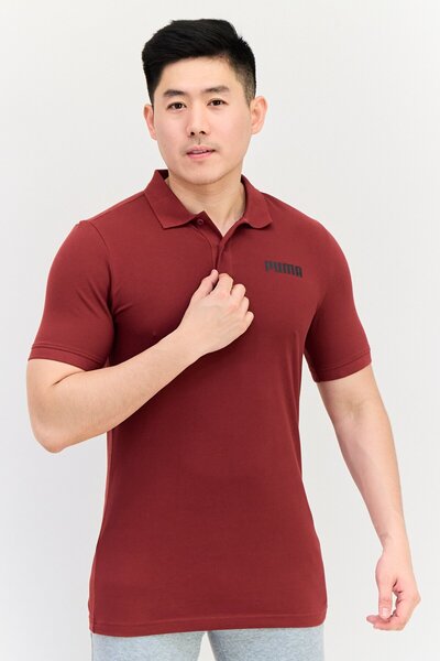 Puma Men Sportswear Fit Brand Logo Outdoor Polo Shirt, Maroon