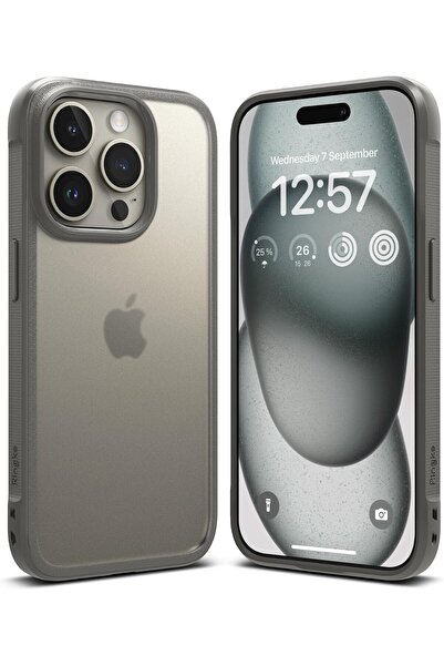 Ringke غطاء حماية لجهاز آيفون 15 برو ماكس | سلسلة فيوجن بولد | رمادي مطفي